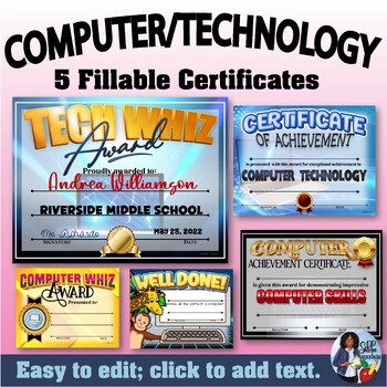 Preview of Computer/Technology Certificates Set