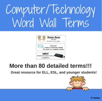 Preview of Computer/Technology Word Wall....EASY...Over 80 Technology Terms!!!!