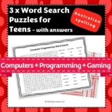 Computers + Programming + Gaming Word Search Puzzle Activi