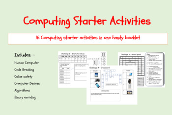 Preview of Computer Science Starter Activities Booklet