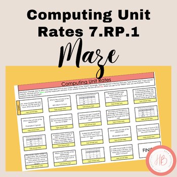 Preview of Computing Unit Rates Maze 7.RP.1