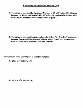 Preview of Computing with Scientific Notation (8.EE.1) - Quiz