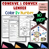 Concave and Convex Lenses Color by Number Science Review A
