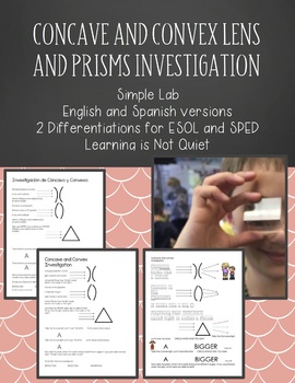 Preview of Concave and Convex Prisms Simple Investigation (Spanish, English, SPED, ESOL)