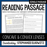 Concave vs. Convex Lenses Reading Passage | Printable & Digital