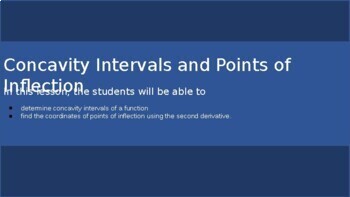 Preview of Concavity intervals and points of inflection