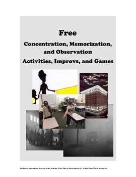 Preview of Concentration, Memorization, and Observation Games, Activities, and Improv FREE!