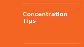 Preview of Concentration Tips Slideshow