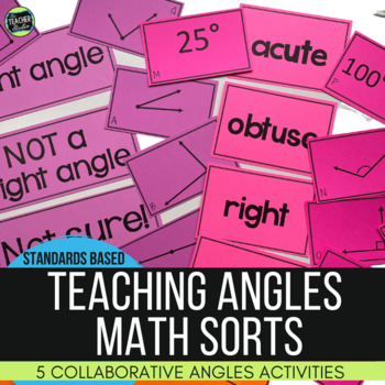 Preview of 5 Angles Math Sorts for Types of Angles - Measuring Angles - Using Protractors