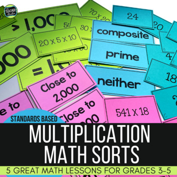 Preview of Single and Multi-Digit Multiplication Math Sorts - Facts - Prime Numbers - More!
