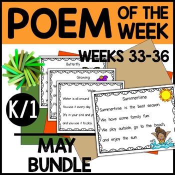 Preview of Poem of the Week MAY Kindergarten & 1st Grade Shared Reading Poetry