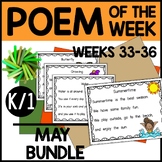Poem of the Week MAY Kindergarten & 1st Grade Shared Readi