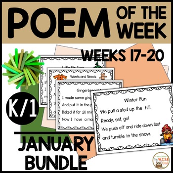 Preview of Poem of the Week JANUARY Kindergarten & 1st Grade Shared Reading Poetry