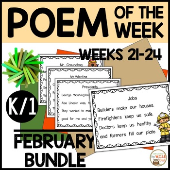 Preview of Poem of the Week FEBRUARY Kindergarten & 1st Grade Shared Reading Poetry