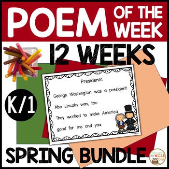 Preview of Poem of the Week SPRING Kindergarten & 1st Grade Shared Reading Poetry