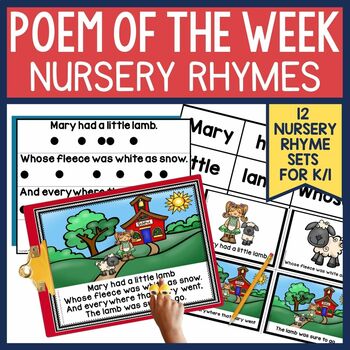 Preview of Nursery Rhyme Activities, Concept of Print, Rhyming Words, Pocket Chart Lessons