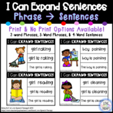 Phrase & Sentence Modeling Task Cards - Print & No Print