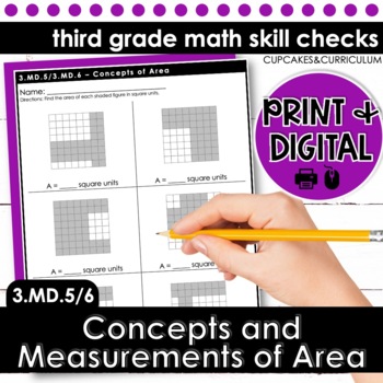 Preview of Concepts and Measurements of Area | Third Grade Math 3.MD.5 and 3.MD.6