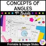 Concepts of Angles - Measure Rays 4th Grade Math Worksheet
