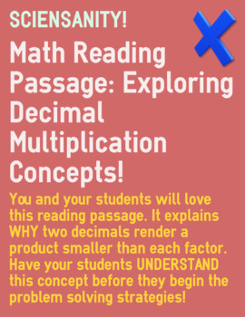 Preview of Concepts of Multiplying Decimals Passage: exploring "whys" with models, examples