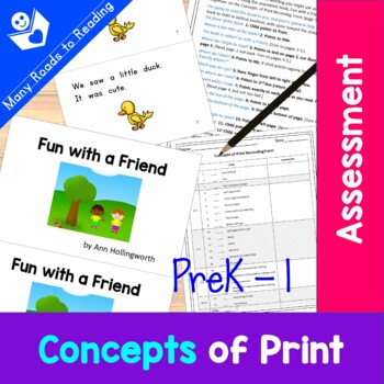 Preview of Concepts of Print Assessment PreK-1