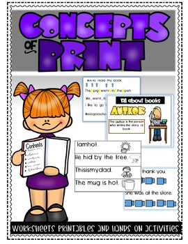 Concepts of Print Activities Kindergarten Print Concepts Activities ...