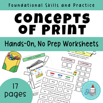 Preview of Concepts of Print, Parts of a Book, Foundation Skills