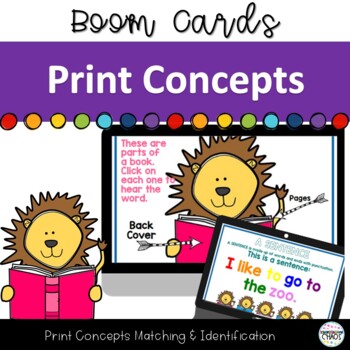 Preview of Concepts of Print Reading Foundations Boom Cards™ Digital Task Cards w/ Audio