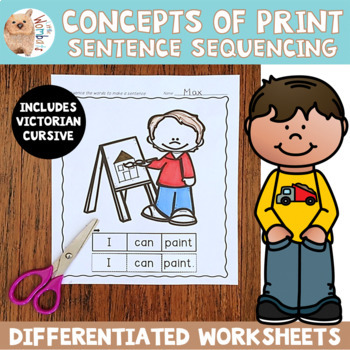 Preview of Concepts of Print Sentence Sequencing Distance Learning