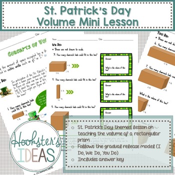 Preview of St. Patrick's Day Concepts of Volume Mini Lesson