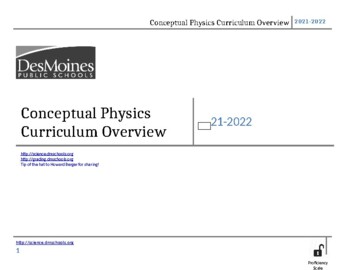 Preview of Conceptual Physics Curriculum Guide and Learning Targets