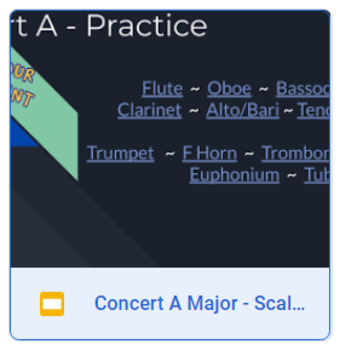 Preview of Concert A Major Scale Practice Page