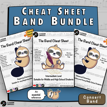 Preview of Concert Band Cheat Sheet Bundle | Reference Sheet for Band Binder