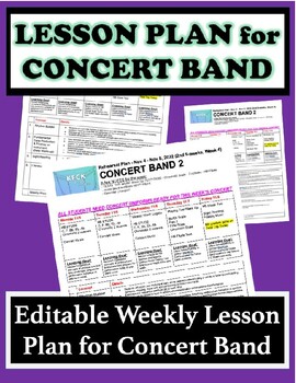 Preview of Concert Band Lesson Plan Template EDITABLE