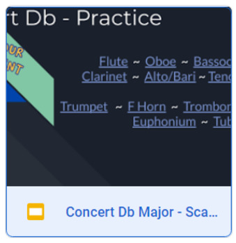 Preview of Concert Db Major Scale Practice Page