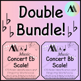 Concert Eb & Bb Scale Double Bundle- 340 Worksheets! Note 