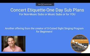 Preview of Concert Etiquette- Chorus Sub Plans for Music/Non-music sub or for YOU!