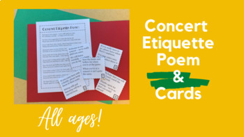 Preview of Concert Etiquette Poem - Includes Student Reader Cards!