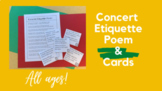 Concert Etiquette Poem - Includes Student Reader Cards!