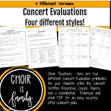 Concert Evaluation!  Set of 4 different:  Written Response
