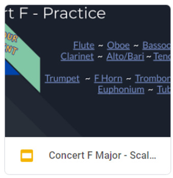 Preview of Concert F Major Scale Practice Page