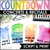 Concert & Recital Countdown Posters - Watercolor Music Cla