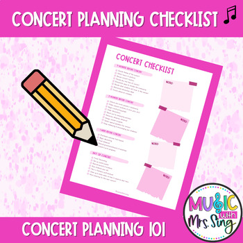 Preview of Concert Planning Checklist