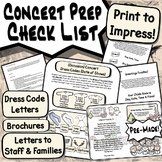 Concert Prep Check List | Concert Checklist Prep Printed P
