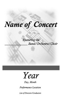 Preview of Concert Program Template