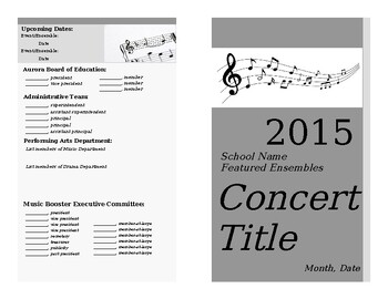 Preview of Concert Program Template 2015