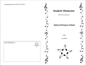 Preview of Concert Program Template - Quick & Classy - Includes Music Clip Art