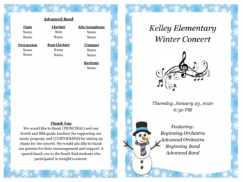 Preview of Concert Program Template: Winter and Spring/Summer Themes