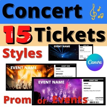Editable Concert Ticket Canva Template 2