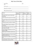 Concert review self-reflection worksheet for middle and hi